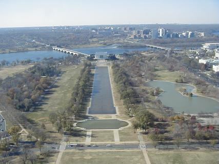 Lincoln Memorial and Reflecting Pool from WM (pan 3)<br>Location: <a href="https://www.google.com/maps/search/?api=1&query=38.88947,-77.03525" target="_new">Washington Monument</a>